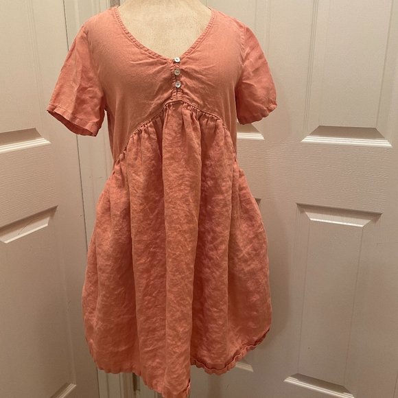 New Cynthia Rowley Women's 100% Linen Midi Dress Sz S Empire Waist Coastal Boho - Picture 1 of 13